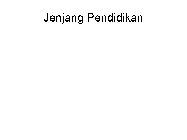 Jenjang Pendidikan 