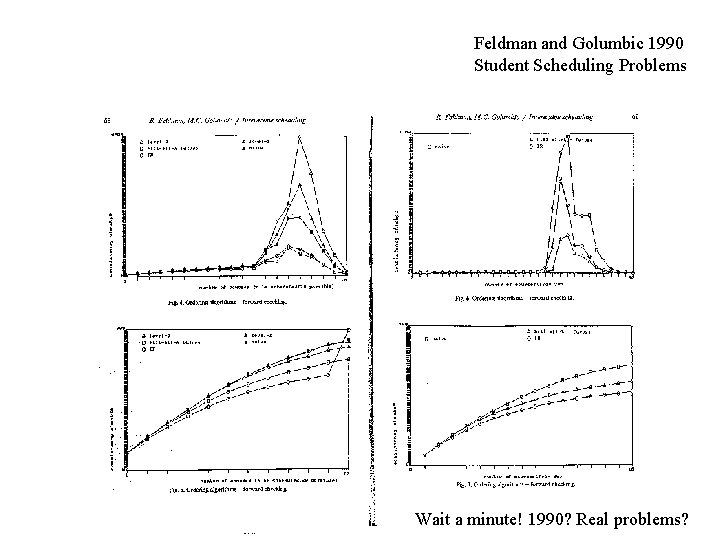 Feldman and Golumbic 1990 Student Scheduling Problems Wait a minute! 1990? Real problems? 