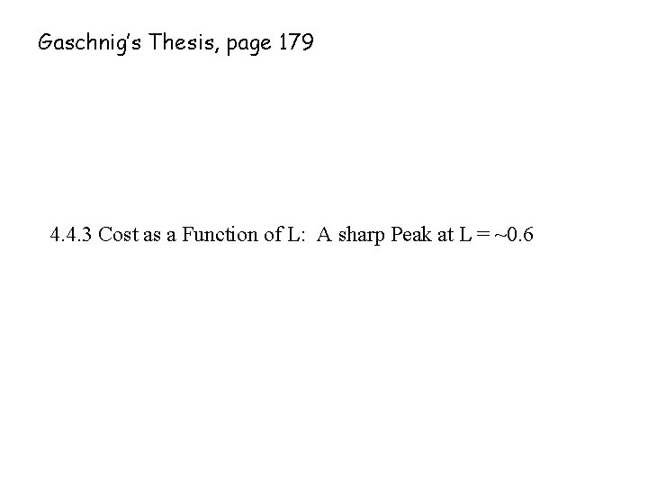 Gaschnig’s Thesis, page 179 4. 4. 3 Cost as a Function of L: A