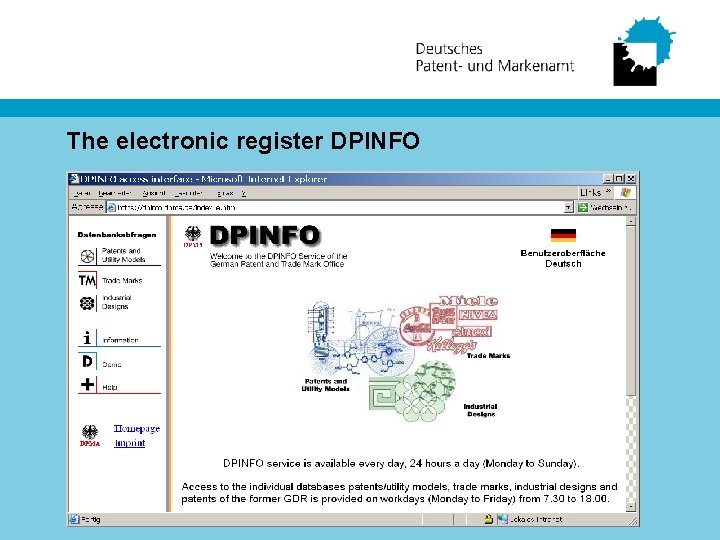 The electronic register DPINFO 