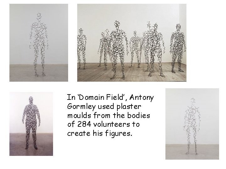 In ‘Domain Field’, Antony Gormley used plaster moulds from the bodies of 284 volunteers