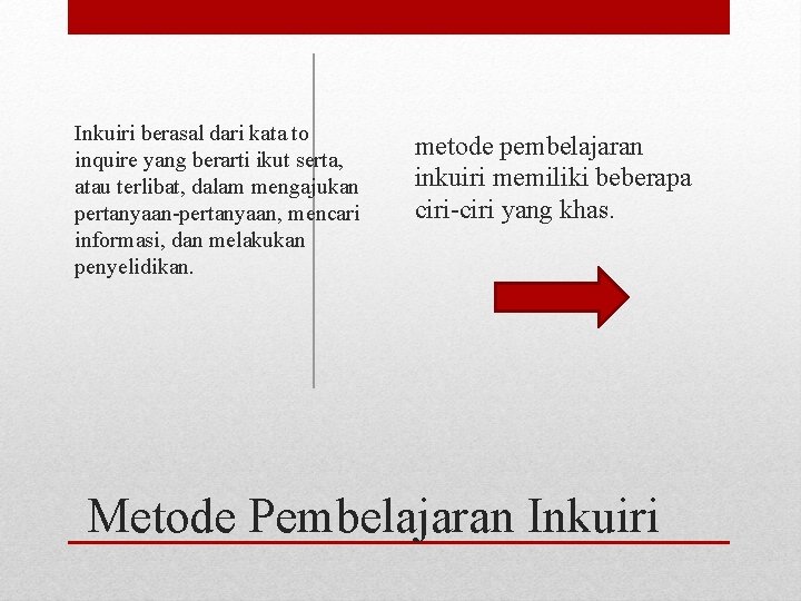 Inkuiri berasal dari kata to inquire yang berarti ikut serta, atau terlibat, dalam mengajukan