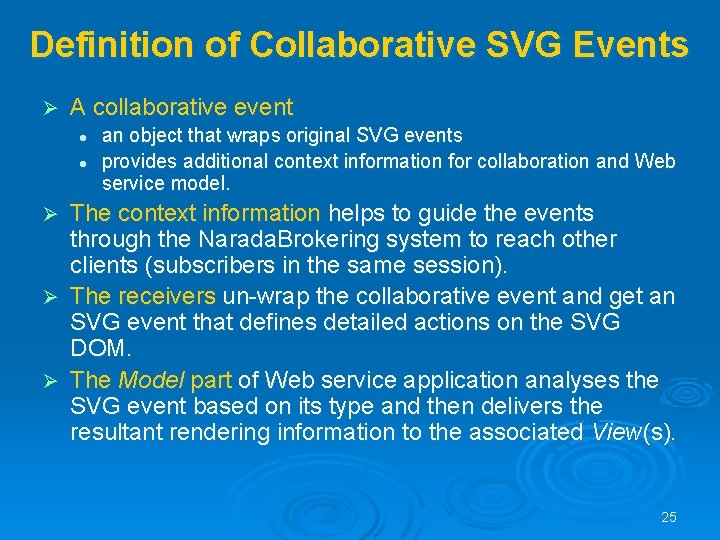 Definition of Collaborative SVG Events Ø A collaborative event l l an object that
