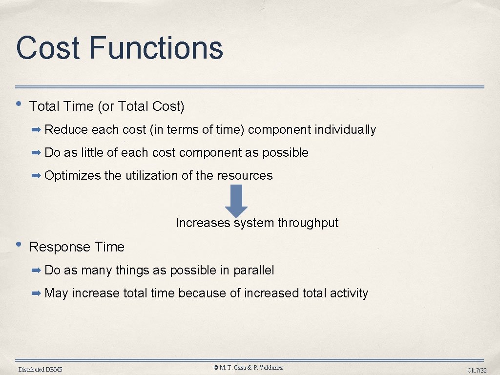 Cost Functions • Total Time (or Total Cost) ➡ Reduce each cost (in terms