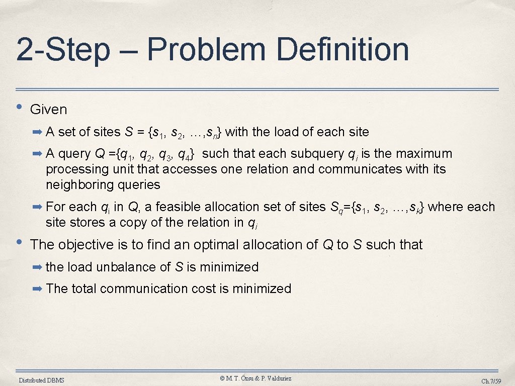 2 -Step – Problem Definition • Given ➡ A set of sites S =