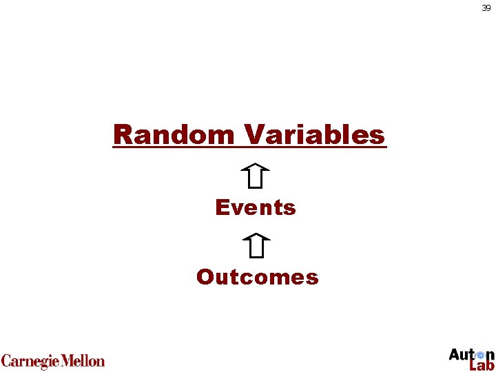 39 Random Variables Events Outcomes 