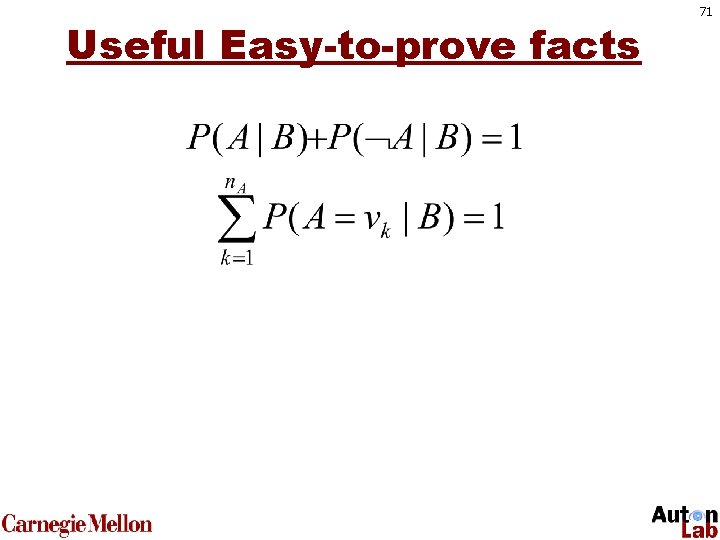 Useful Easy-to-prove facts 71 