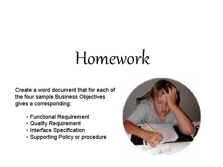 Homework Create a word document that for each of the four sample Business Objectives Homework Create a word document that for each of the four sample Business Objectives