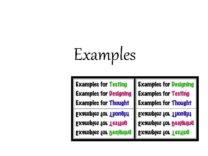 Examples  Examples