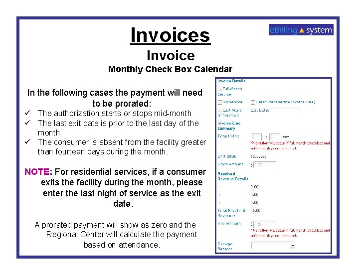 Invoices Invoice Monthly Check Box Calendar In the following cases the payment will need