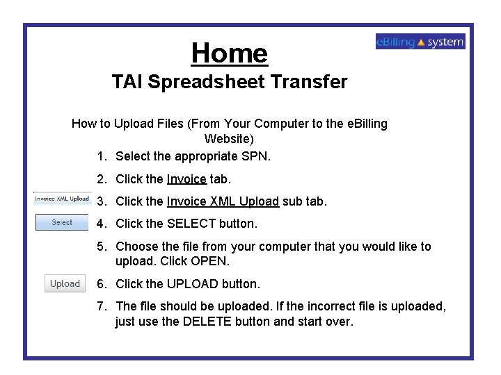 Home TAI Spreadsheet Transfer How to Upload Files (From Your Computer to the e.