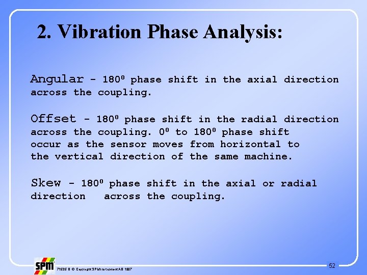 2. Vibration Phase Analysis: Angular - 1800 phase shift in the axial direction across