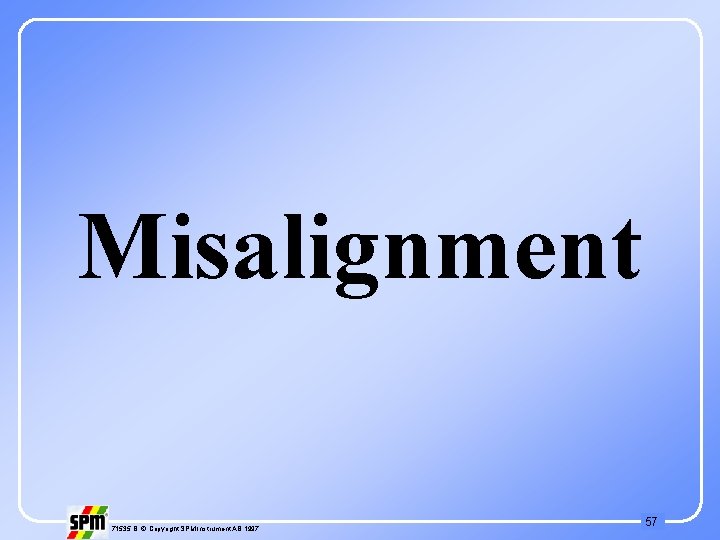 Misalignment 71535 B © Copyright SPM Instrument AB 1997 57 