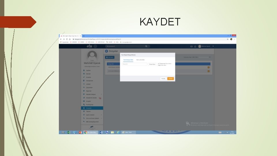 KAYDET 