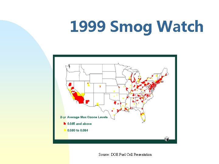 1999 Smog Watch Source: DOE Fuel Cell Presentation 