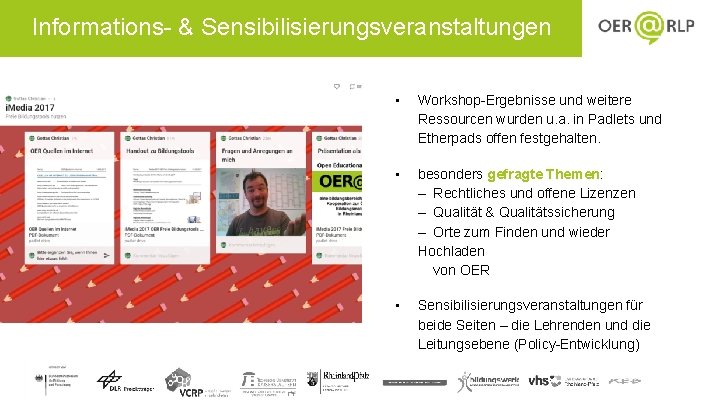 Informations- & Sensibilisierungsveranstaltungen • Workshop-Ergebnisse und weitere Ressourcen wurden u. a. in Padlets und