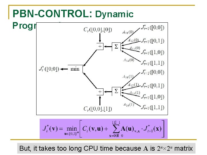 PBN-CONTROL: Dynamic Programming But, it takes too long CPU time because A is 2