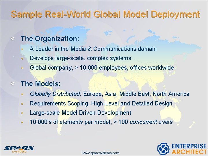 Sample Real-World Global Model Deployment The Organization: A Leader in the Media & Communications