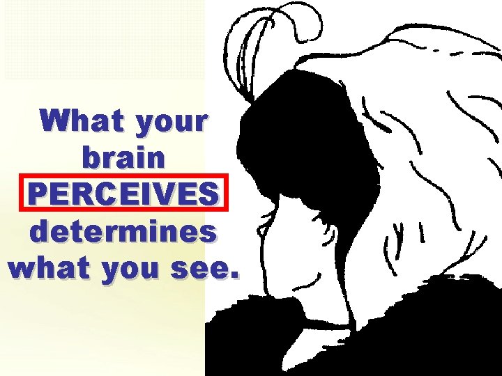 What your brain PERCEIVES determines what you see. 