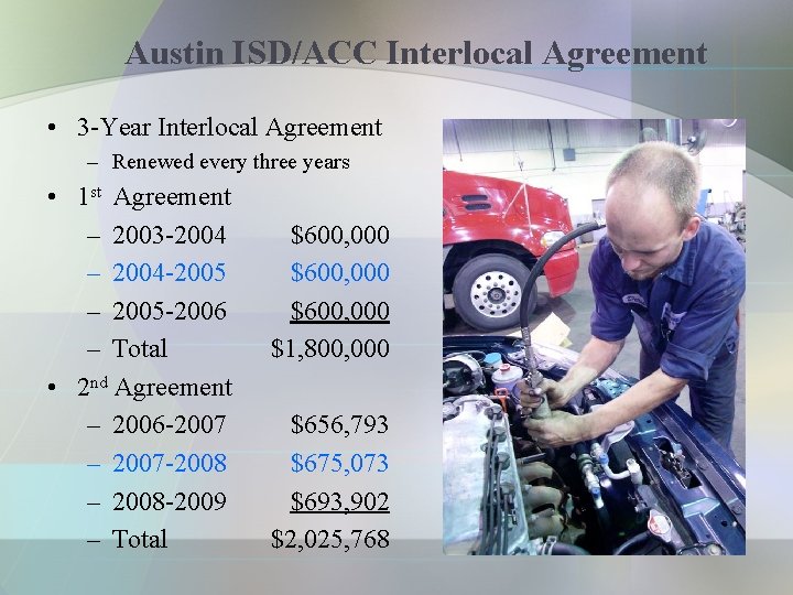 Austin ISD/ACC Interlocal Agreement • 3 -Year Interlocal Agreement – Renewed every three years