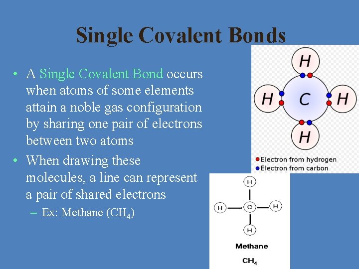 Single Covalent Bonds • A Single Covalent Bond occurs when atoms of some elements Single Covalent Bonds • A Single Covalent Bond occurs when atoms of some elements