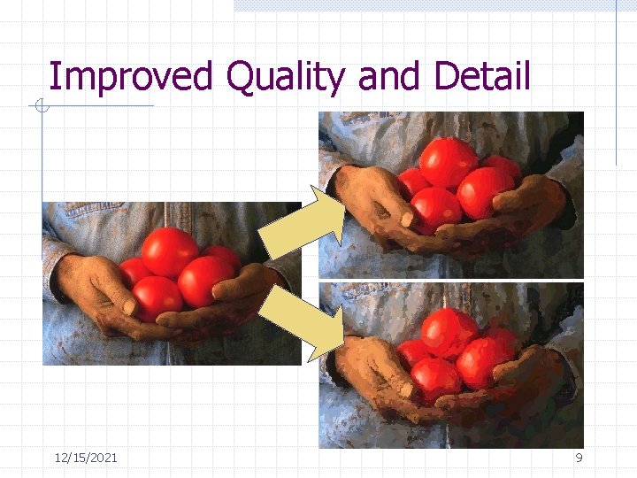 Improved Quality and Detail 12/15/2021 9 