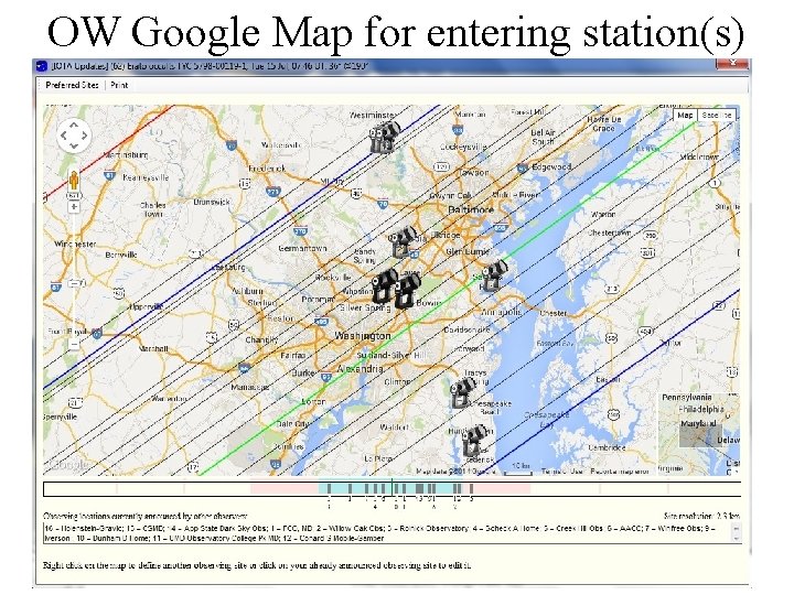 OW Google Map for entering station(s) 