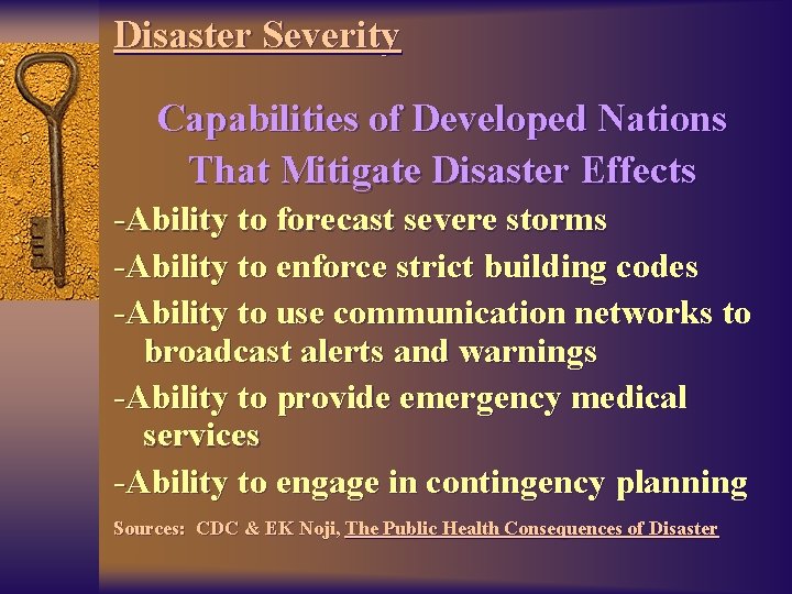 Disaster Severity Capabilities of Developed Nations That Mitigate Disaster Effects -Ability to forecast severe