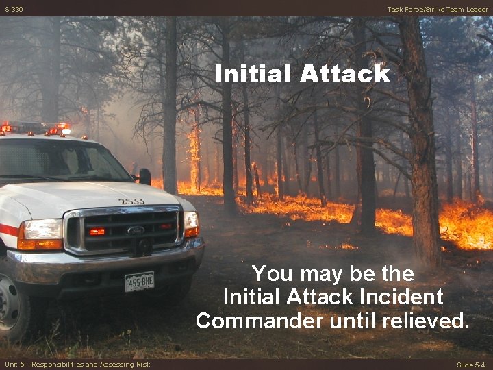 S-330 Task Force/Strike Team Leader Initial Attack You may be the Initial Attack Incident