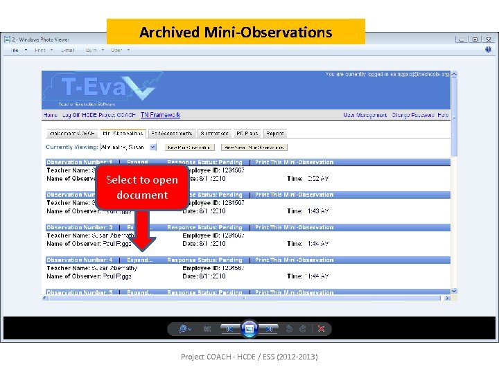 Archived Mini-Observations Select to open document Project COACH - HCDE / ESS (2012 -2013)