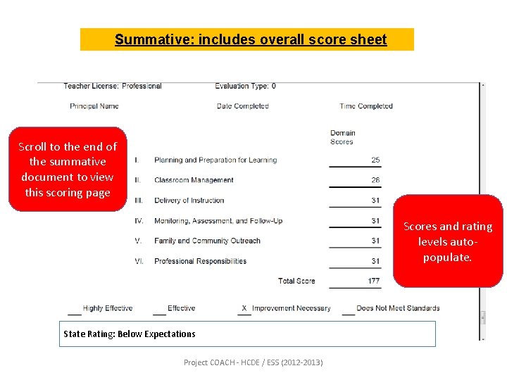 Summative: includes overall score sheet Scroll to the end of the summative document to