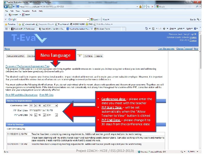 New language • Conference date – please enter the date you meet with the