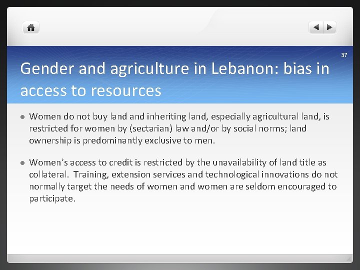 Gender and agriculture in Lebanon: bias in access to resources l Women do not