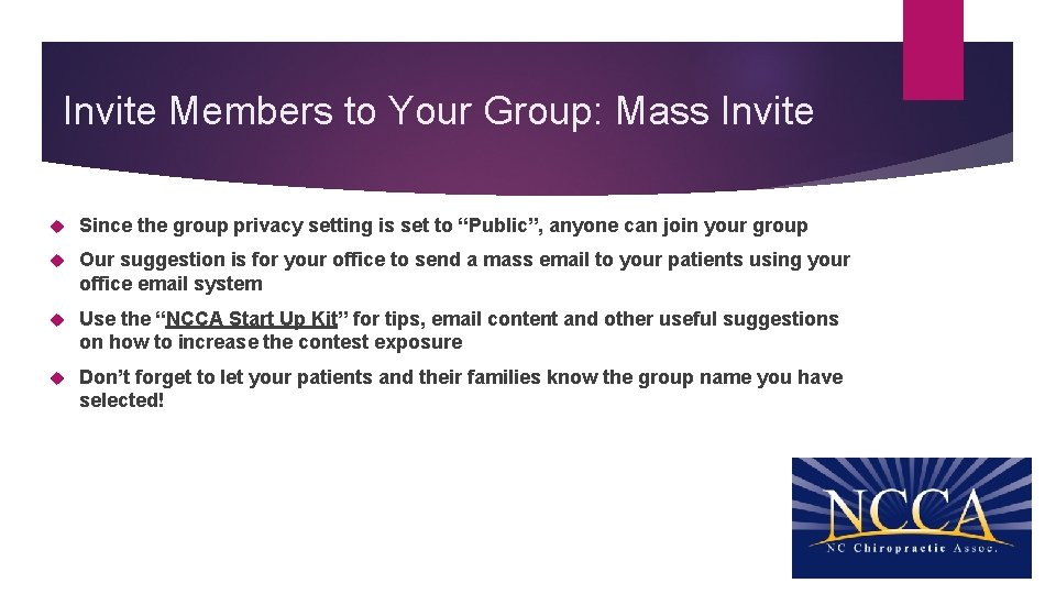 Invite Members to Your Group: Mass Invite Since the group privacy setting is set