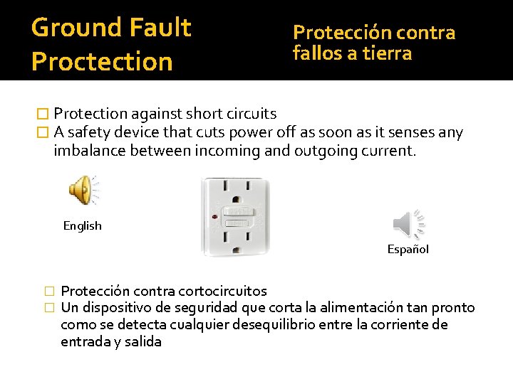 Ground Fault Proctection Protección contra fallos a tierra � Protection against short circuits �