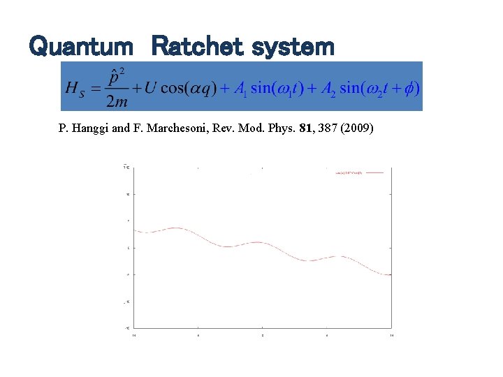 Quantum Ratchet system P. Hanggi and F. Marchesoni, Rev. Mod. Phys. 81, 387 (2009)