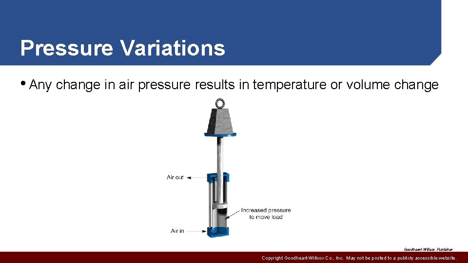 Pressure Variations • Any change in air pressure results in temperature or volume change
