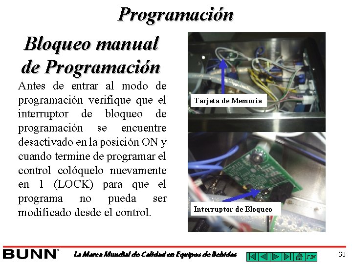 Programación Bloqueo manual de Programación Antes de entrar al modo de programación verifique el