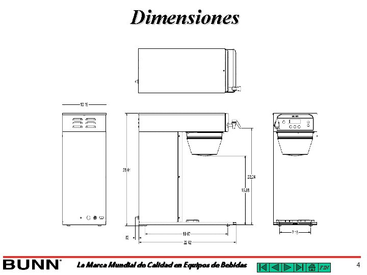 Dimensiones La Marca Mundial de Calidad en Equipos de Bebidas FIN 4 