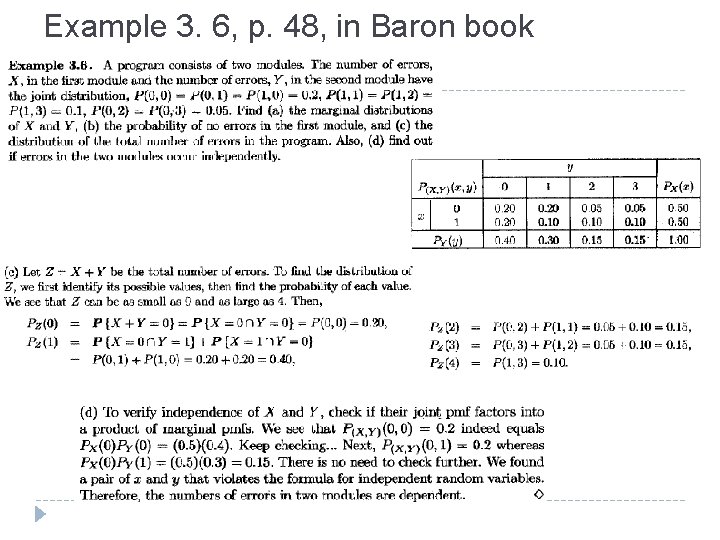 Example 3. 6, p. 48, in Baron book 