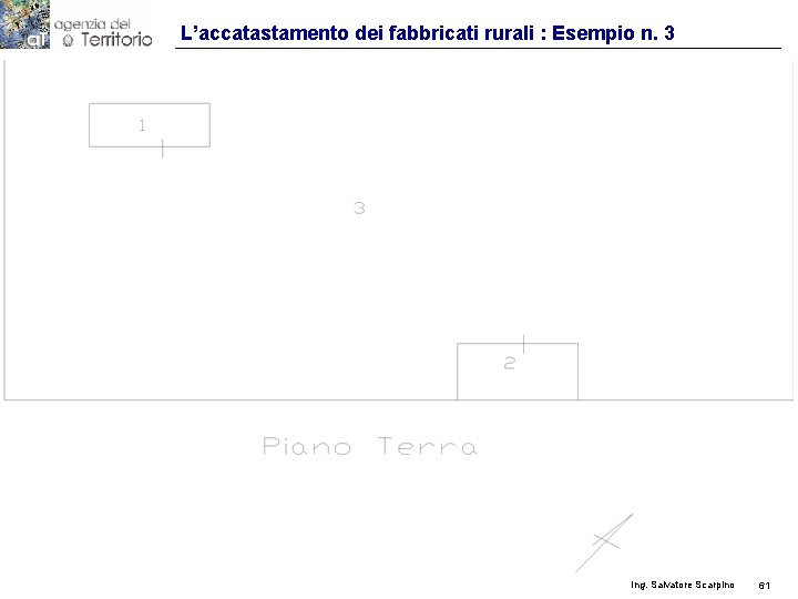 L’accatastamento dei fabbricati rurali : Esempio n. 3 Ing. Salvatore Scarpino 61 