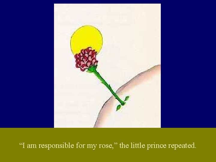 “I am responsible for my rose, ” the little prince repeated. 