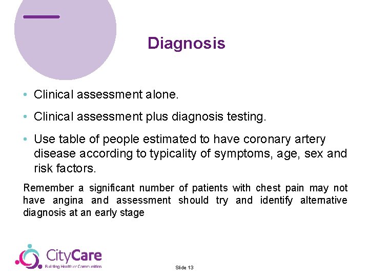Diagnosis Team • Clinical assessment alone. • Provide advice & information about infections &