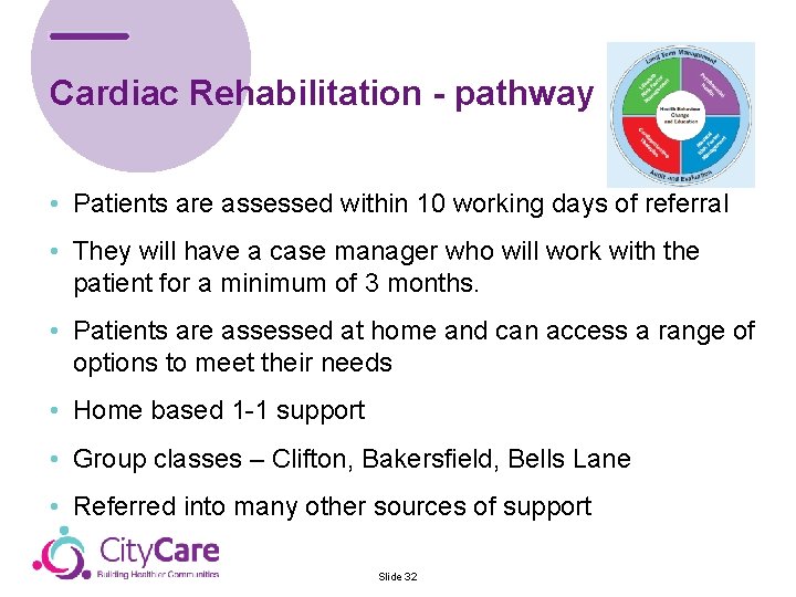 Cardiac Rehabilitation - pathway • Patients are assessed within 10 working days of referral