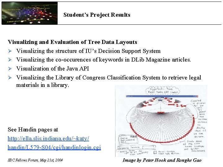 Student’s Project Results Visualizing and Evaluation of Tree Data Layouts Ø Visualizing the structure