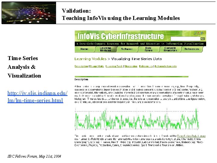 Validation: Teaching Info. Vis using the Learning Modules Time Series Analysis & Visualization http:
