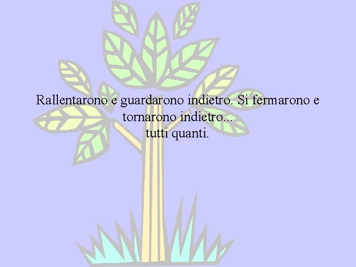 Rallentarono e guardarono indietro. Si fermarono e tornarono indietro. . . tutti quanti. 