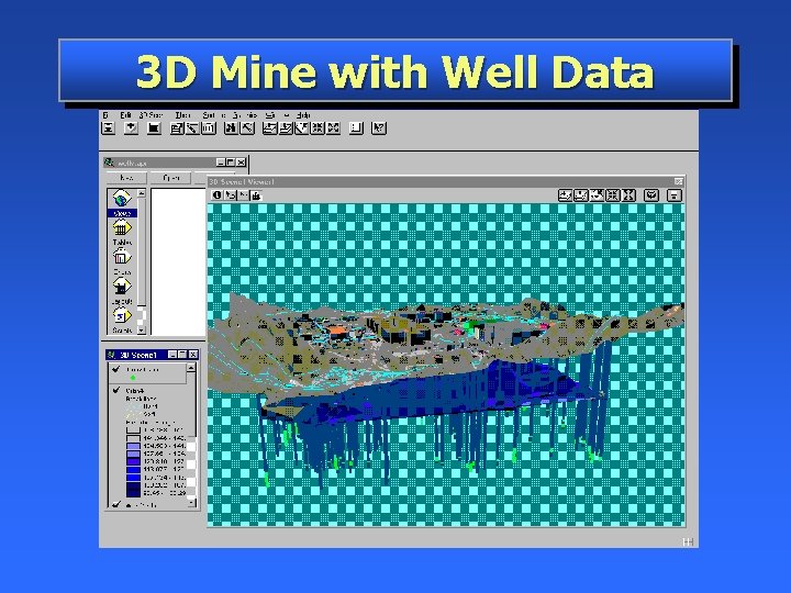 3 D Mine with Well Data 