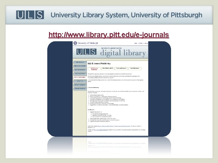 http: //www. library. pitt. edu/e-journals 