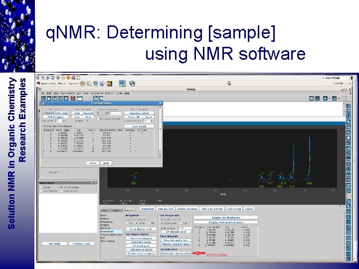 Solution NMR in Organic Chemistry Research Examples q. NMR: Determining [sample] using NMR software